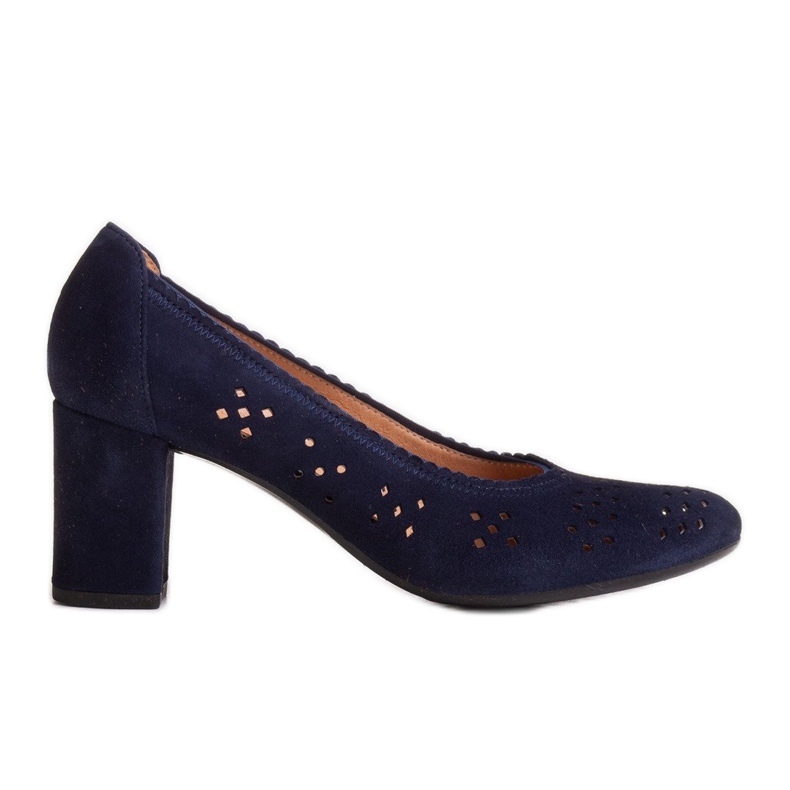 Marco Shoes Marineblaue Pumps mit Perforation für einen breiteren Fuß navy blau