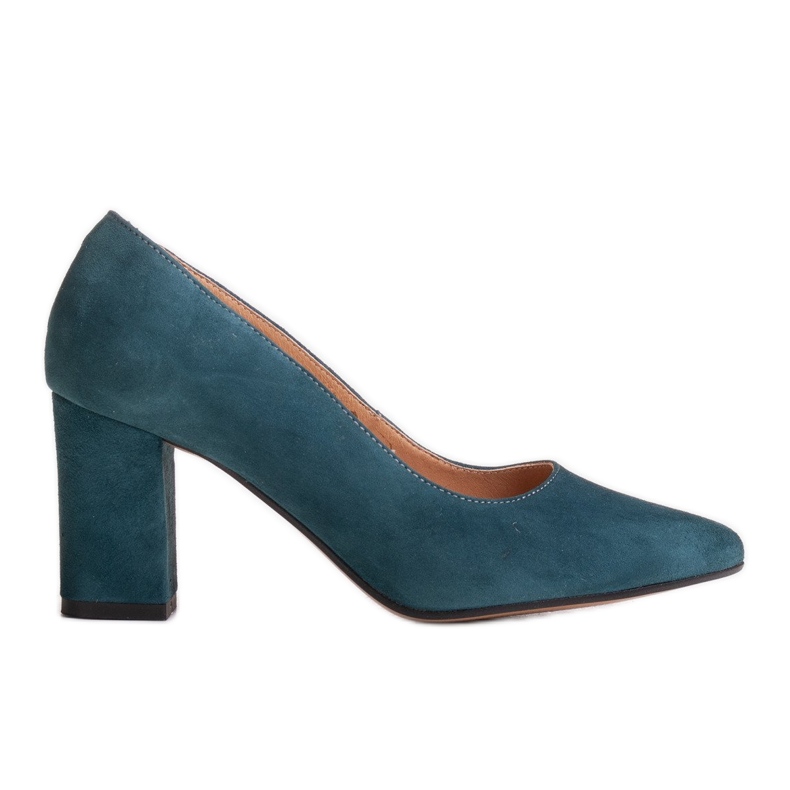 Marco Shoes Blaue Pumps aus natürlichem Wildleder