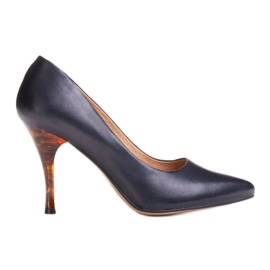 Marco Shoes 1599P marineblaue Absätze mit bernsteinfarbenem Absatz