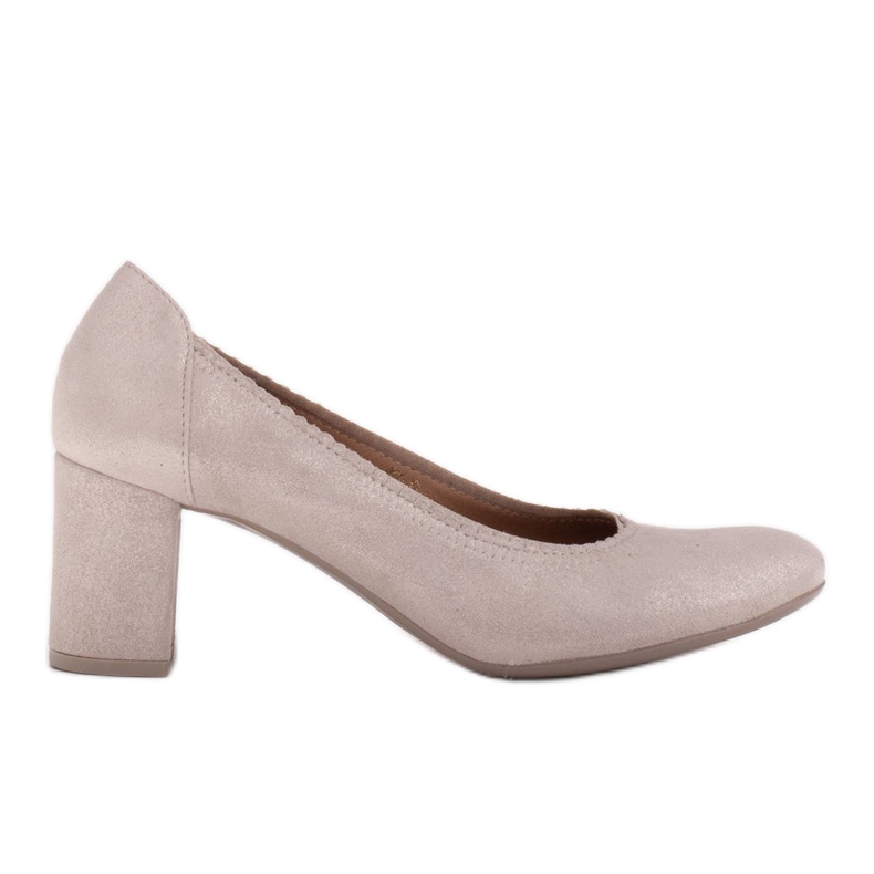 Marco Shoes Pumps aus Velours-Ziegenabsatz beige