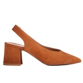 Marco Shoes Braune Pumps mit Absatz aus Naturvelours
