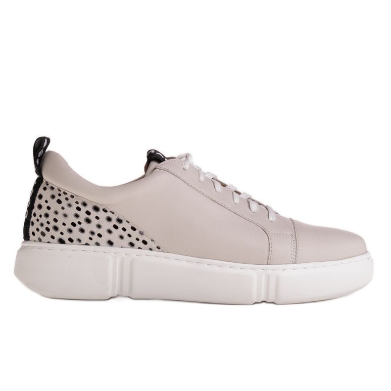 Marco Shoes Beige Sneaker mit Marco-Logo an der Ferse