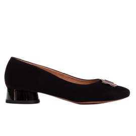 Marco Shoes Schwarze Wildlederpumps mit Verzierung