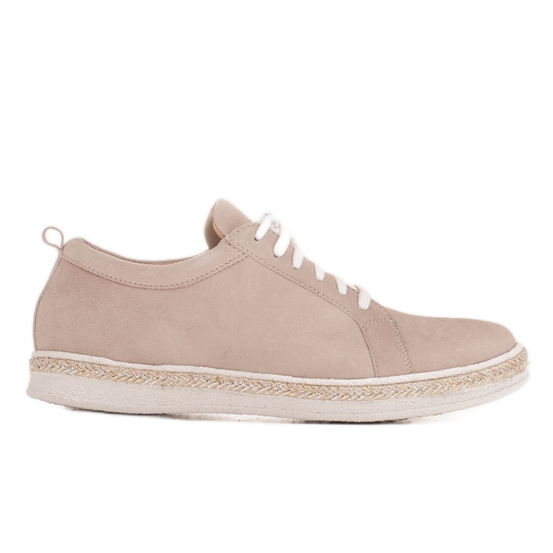 Marco Shoes Sneakers aus Wildleder mit Knoten beige