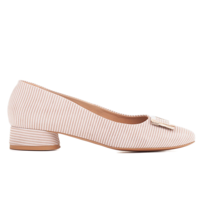 Marco Shoes Beige Wildlederballerinas mit goldener Verzierung