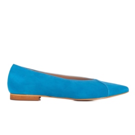 Marco Shoes Blaue Ballerinas aus natürlichem Wildleder