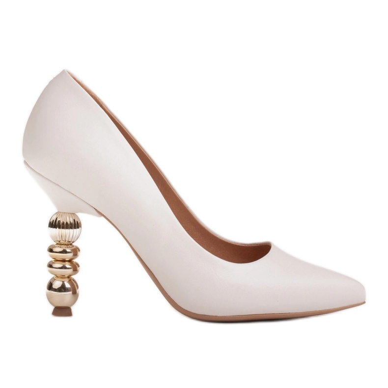 Marco Shoes Weiße Lederabsätze mit Steinen