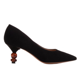 Marco Shoes Schwarze Pumps mit Bernsteinsteinen