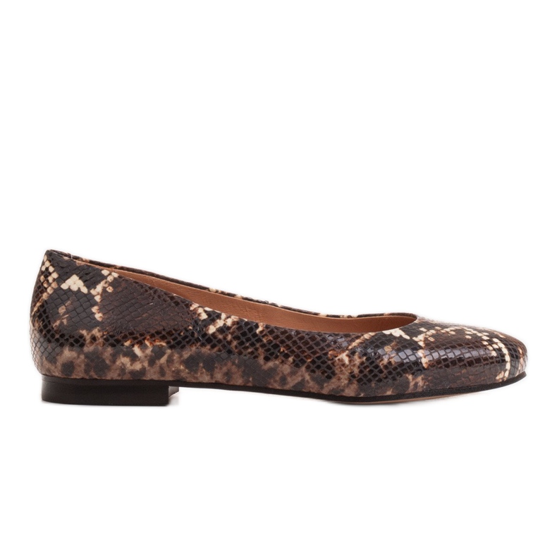 Marco Shoes Braune Ballerinas mit Schlangenmuster