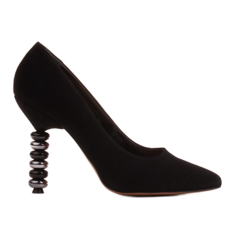 Marco Shoes Schwarze Wildleder-Heels mit Steinen