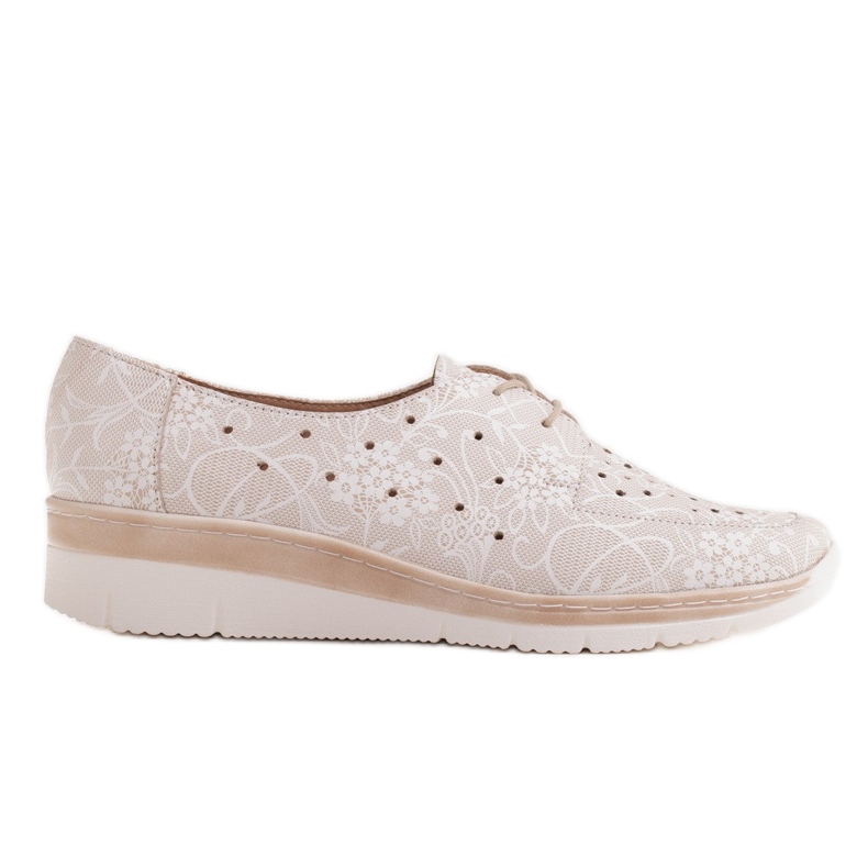 Radoskór Bequeme niedrige Keilschuhe für einen breiteren Fuß beige