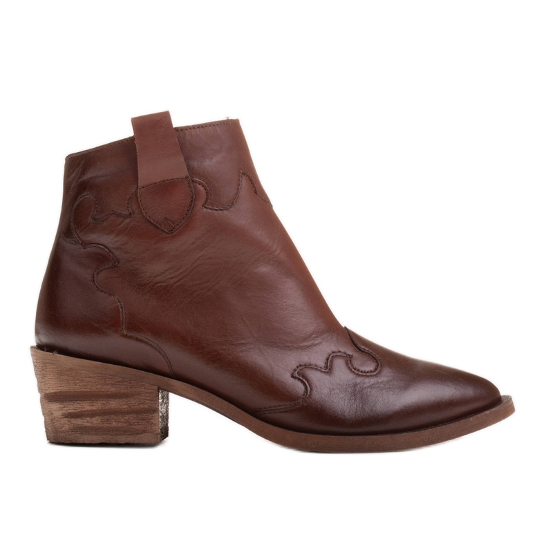 Marco Shoes Braune Cowboystiefel aus Naturnarbenleder ohne Isolierung