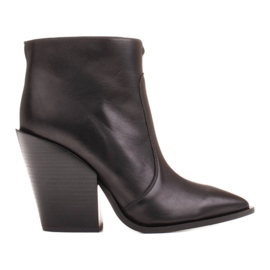 Marco Shoes Damen Cowboystiefel aus Naturleder schwarz