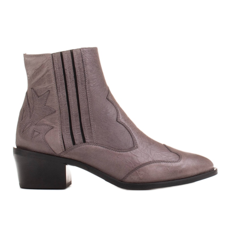 Marco Shoes Graue Retro Cowboystiefel mit zerknittertem Leder