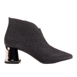 Marco Shoes Schmale Stiefel mit Gummi im Obermaterial und Metallic-Absatz schwarz