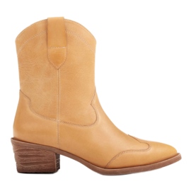 Marco Shoes Cowboystiefel aus handpoliertem Leder ohne Isolierung gelb