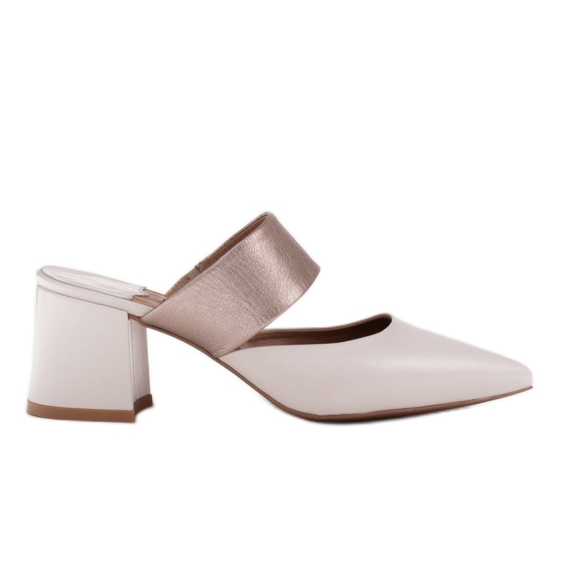 Marco Shoes Elegante Damenpantoffeln für den Sommer beige weiß