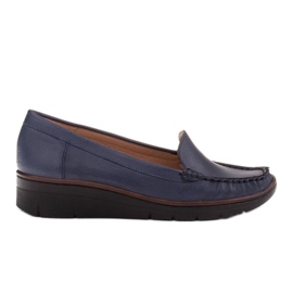 Radoskór Bequeme marineblaue Damenschuhe für einen breiteren Fuß
