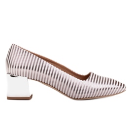 Marco Shoes Elegante Pumps mit Metallic-Absatz silber-