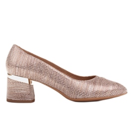 Marco Shoes Bequeme Pumps aus Kupfer mit Metallic-Absatz golden