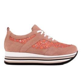 Marco Shoes Sneakers auf dicker Sohle mit atmungsaktivem Mesh rosa