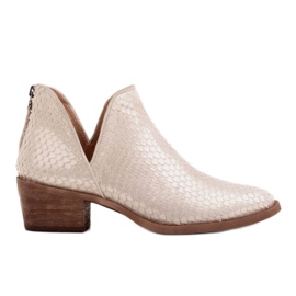 Marco Shoes Ankle Boots aus natürlichem Wildleder mit V-Schnitt golden