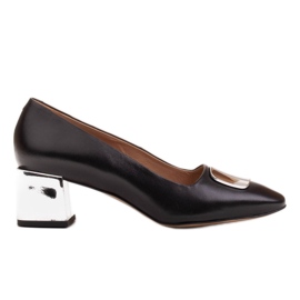 Marco Shoes Pumps mit Metallabsatz und flachem Chromdekor schwarz