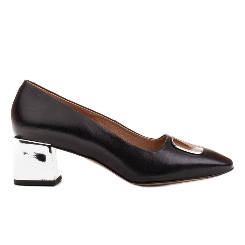 Marco Shoes Pumps mit Metallabsatz und flachem Chromdekor schwarz