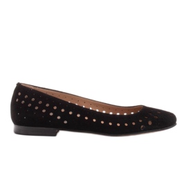 Marco Shoes Damenballerinas mit Perforation am Obermaterial schwarz