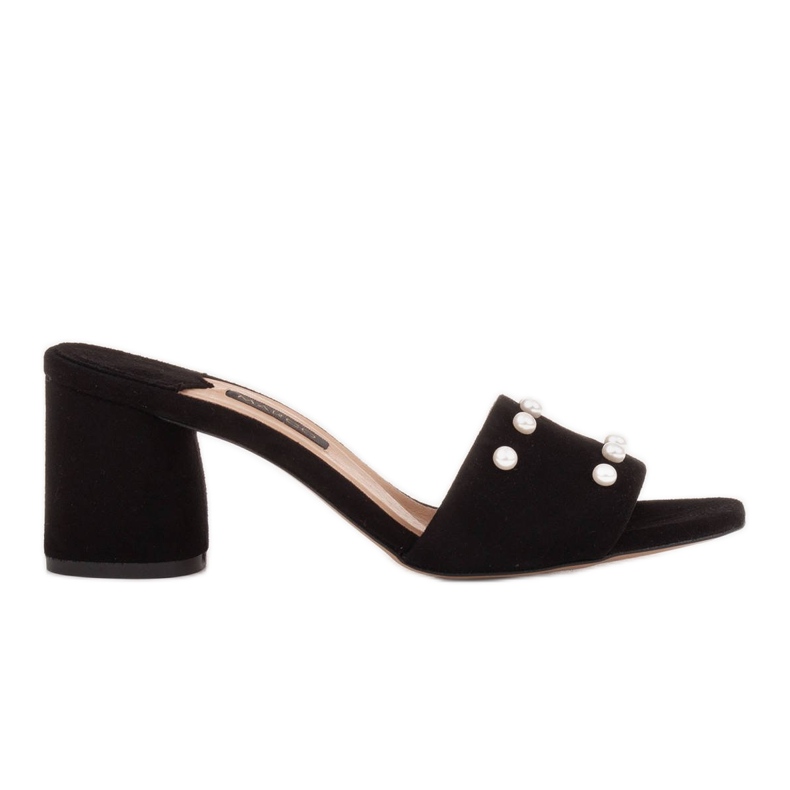 Marco Shoes Marco Damenhausschuhe aus naturbelassenem Wildleder schwarz