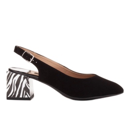 Marco Shoes Elegante Damenpumps mit Zebraabsatz schwarz