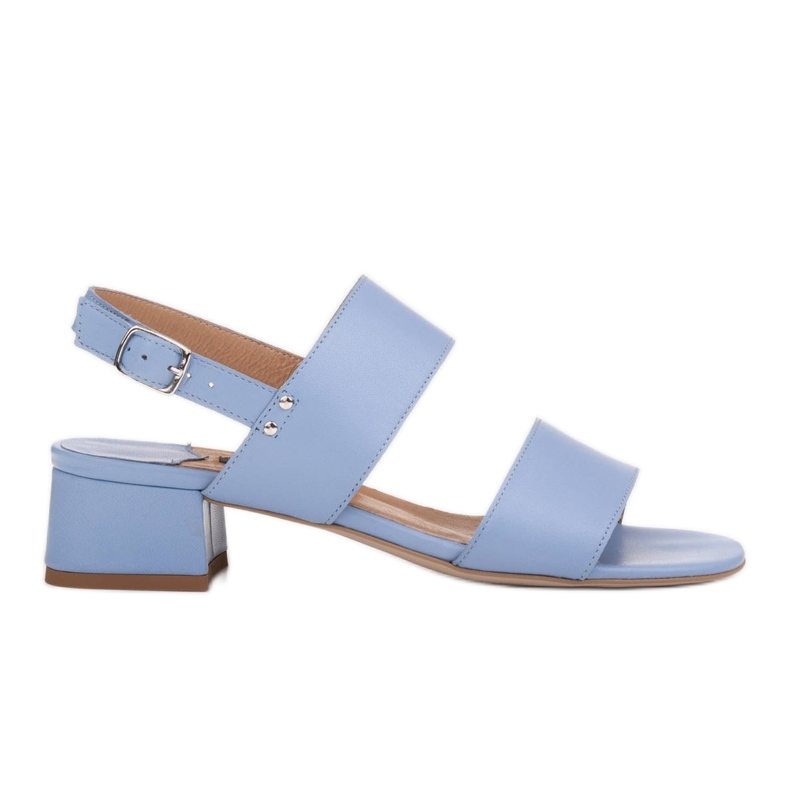 Marco Shoes Cinta Sandalen mit lederbeschichtetem Absatz blau