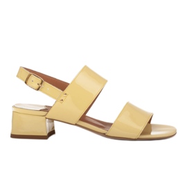 Marco Shoes Cinta Sandalen mit lederbeschichtetem Absatz gelb