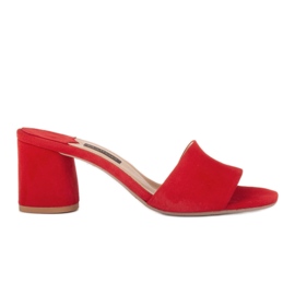 Marco Shoes Marco Damenhausschuhe aus naturbelassenem Wildleder rot