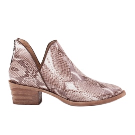 Marco Shoes Naturlederstiefel mit V-Schnitt beige braun