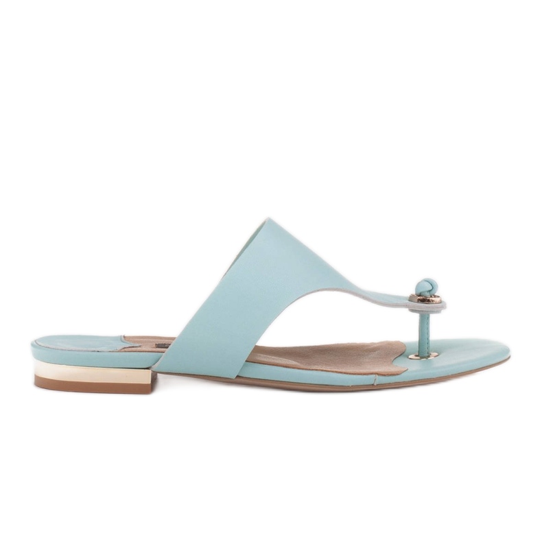 Marco Shoes Flache Flip-Flops in Mint-Farbe mit Metallic-Absatz grün