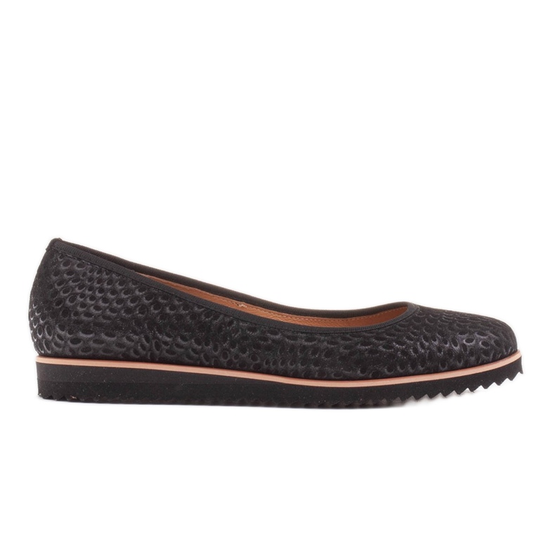 Marco Shoes Marco Damen Ballerinas aus hochwertigem Naturvelours schwarz
