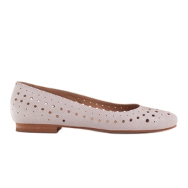 Marco Shoes Damenballerinas mit Perforation am Obermaterial beige