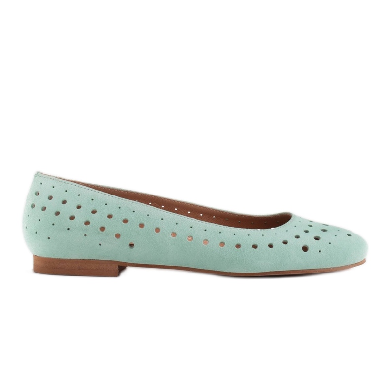 Marco Shoes Damenballerinas mit Perforation am Obermaterial grün