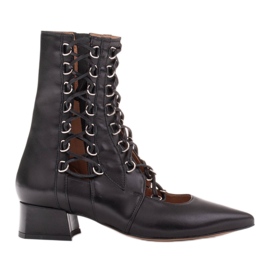Marco Shoes Geflochtene Stiefel mit Riemen schwarz