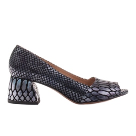 Marco Shoes Bequeme Damenschuhe mit offener Vorderseite marineblau