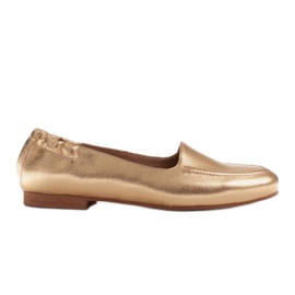Marco Shoes Damenballerinas mit Gummizug im Obermaterial golden