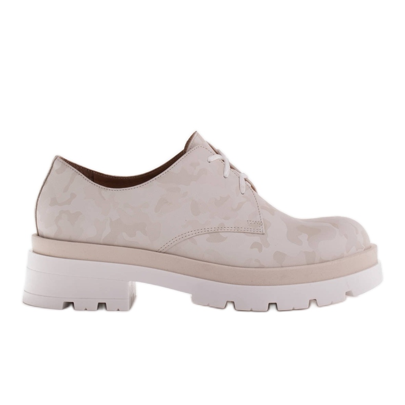 Marco Shoes Camo-Lederschuhe mit dicker Sohle beige