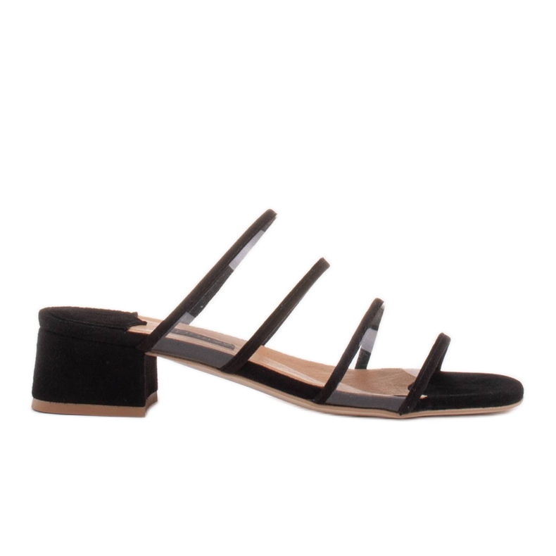 Marco Shoes Damenhausschuhe mit durchscheinenden Streifen schwarz