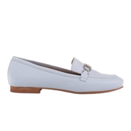 Marco Shoes Damen Ballerinas Loafer mit Verzierung blau
