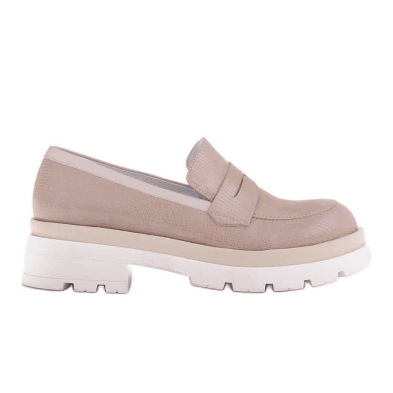 Marco Shoes Wildlederschuhe mit Muster auf dicker Sohle beige