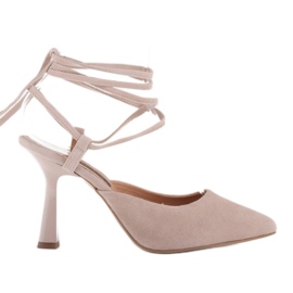 Marco Shoes Gebundene Pumps um den Knöchel beige