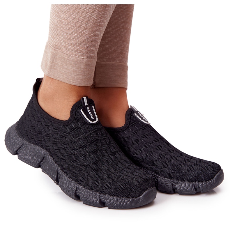 Damen Sportschuhe Slip-on Schwarz Marathon