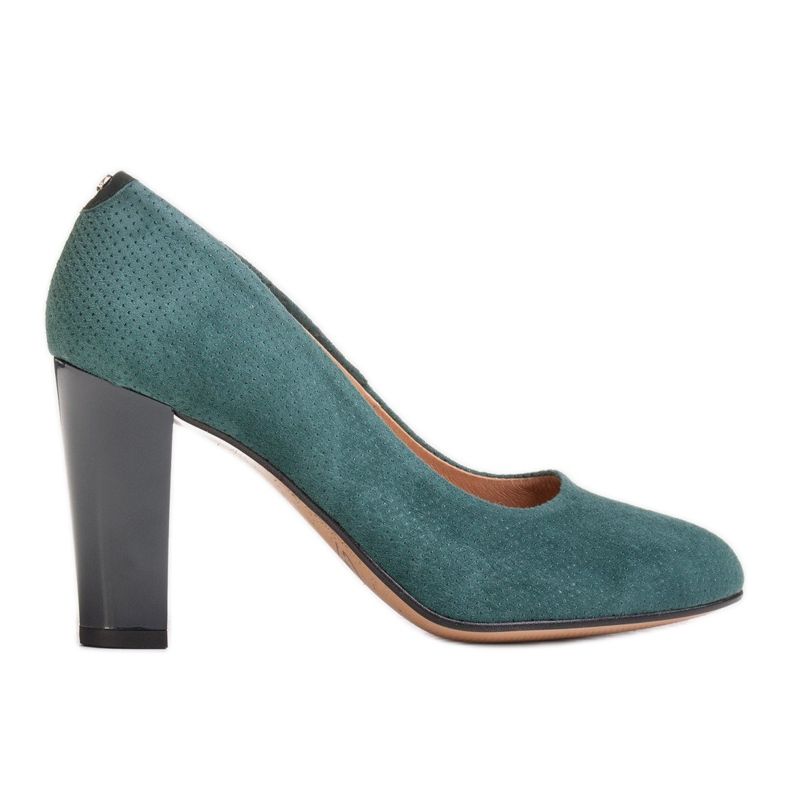 Marco Shoes Grüne 777P Pumps aus einzigartigem Wildleder mit 3D-Punkten