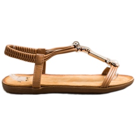 SHELOVET Elegante Sandalen mit Gummizug braun